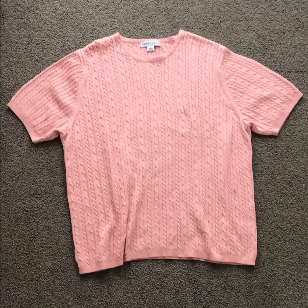 Pink cable knit sweater